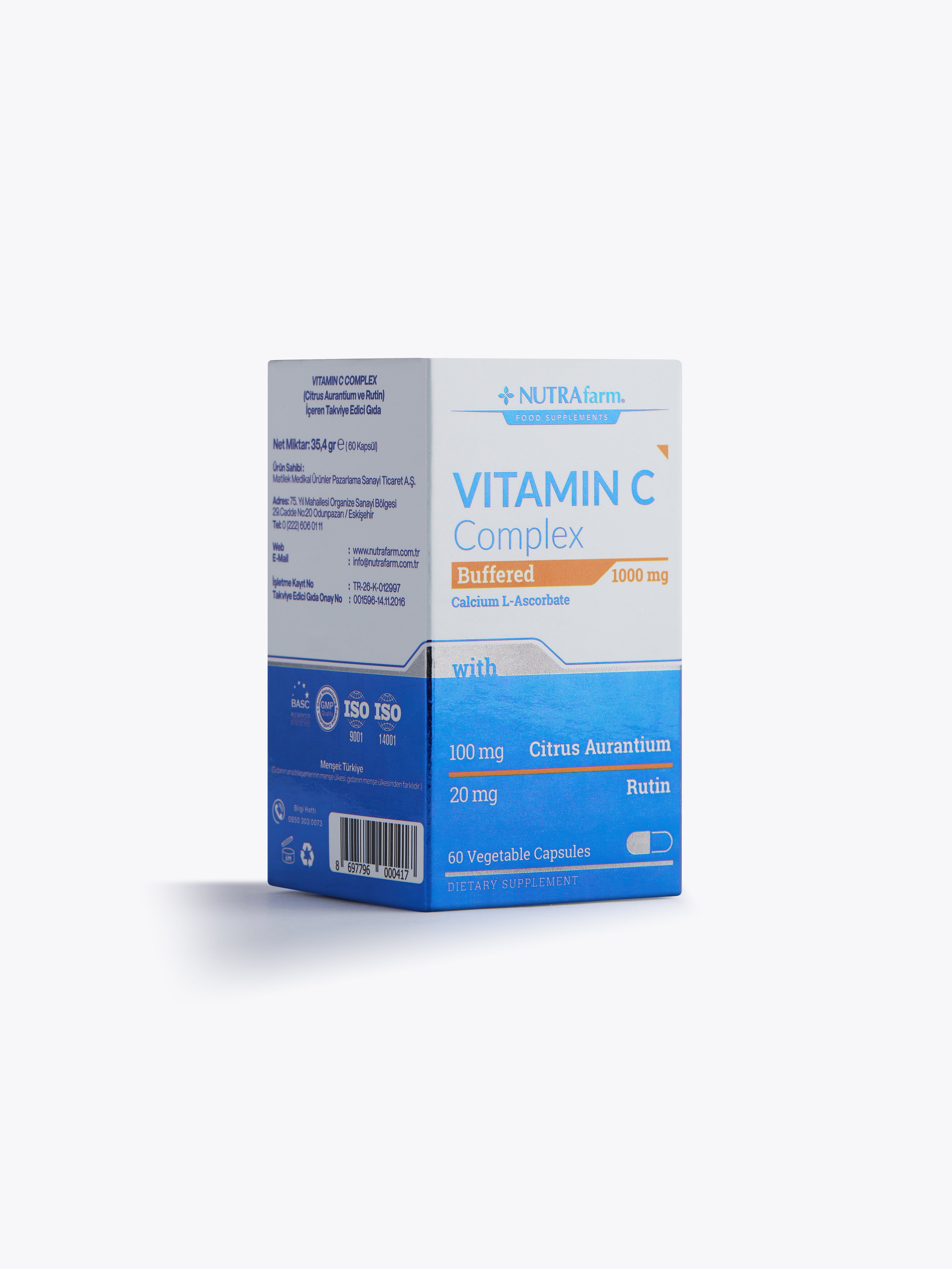 NutraFarm Vitamin C Complex Buffered 1000 mg Calcium L-Ascorbate