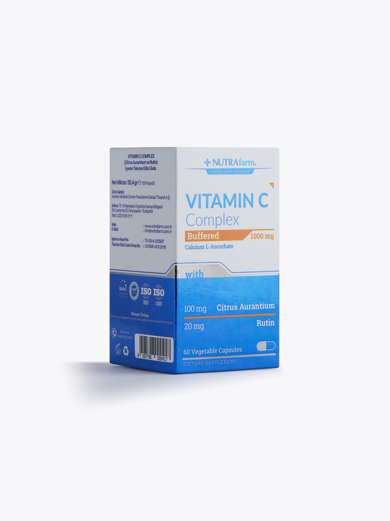 NutraFarm Vitamin C Complex Buffered 1000 mg Calcium L-Ascorbate